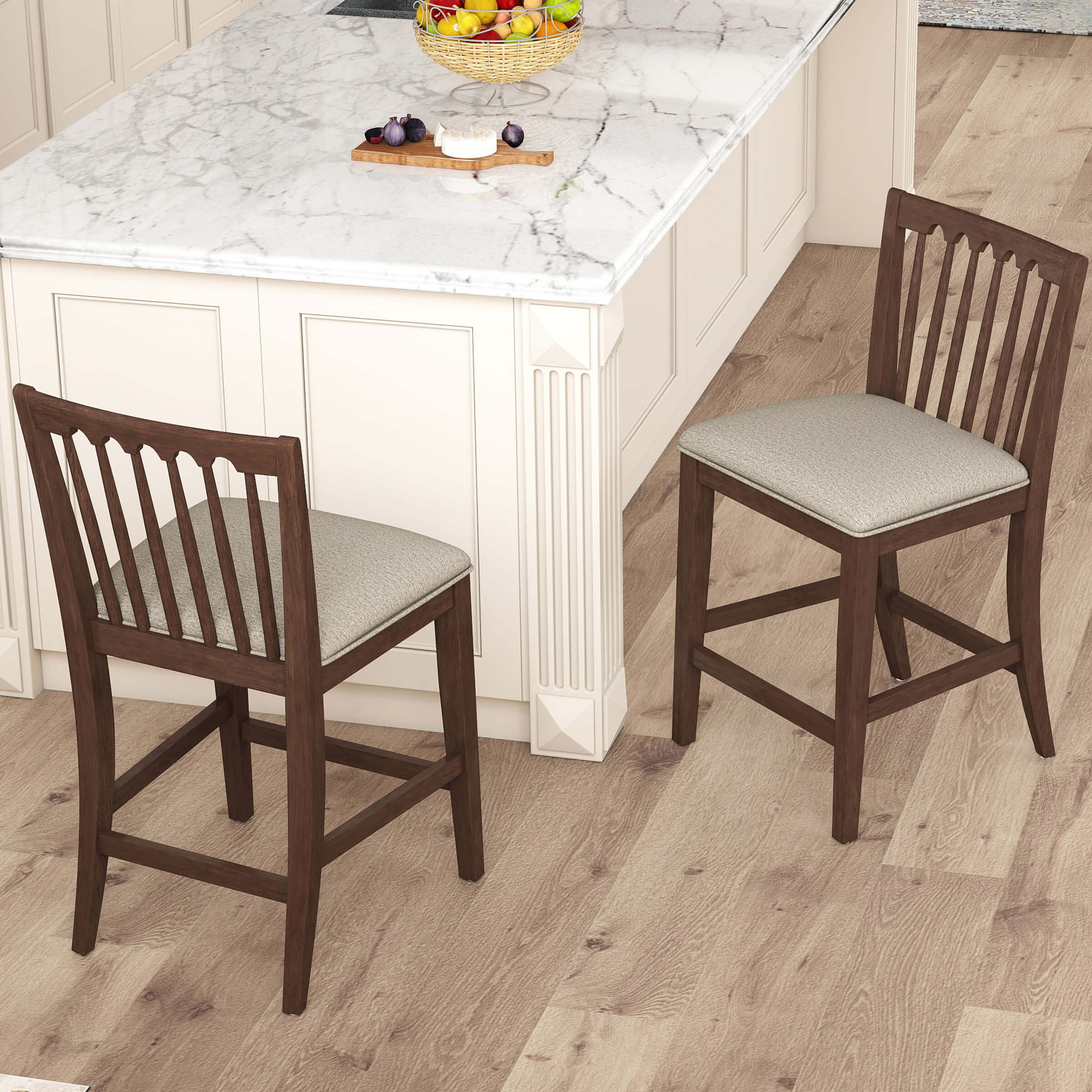 Farmhouse Counter Height Bar Stools Set of 2 - 00241CS - Image 7
