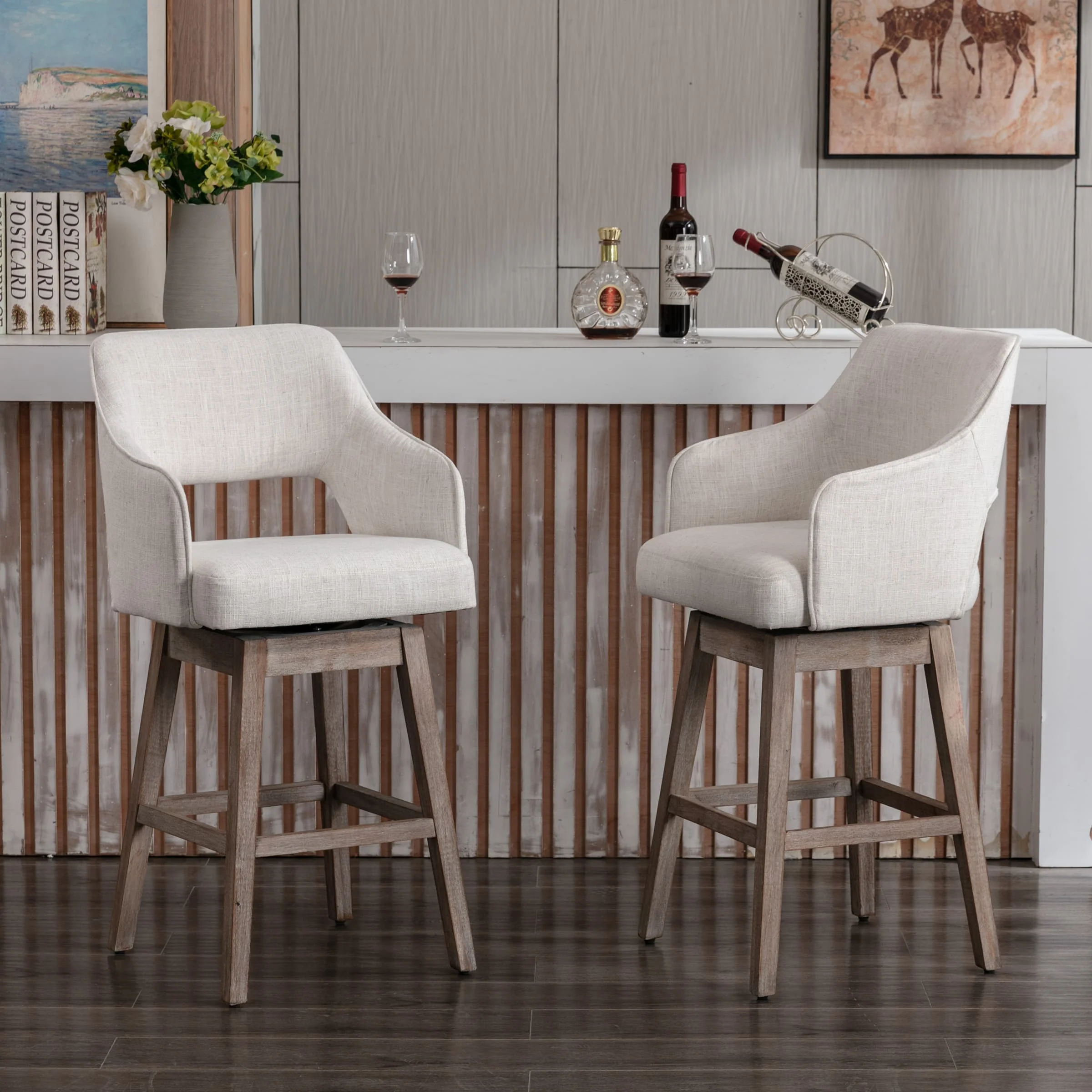27"H Open Back Swivel Counter Stools - 6550CS