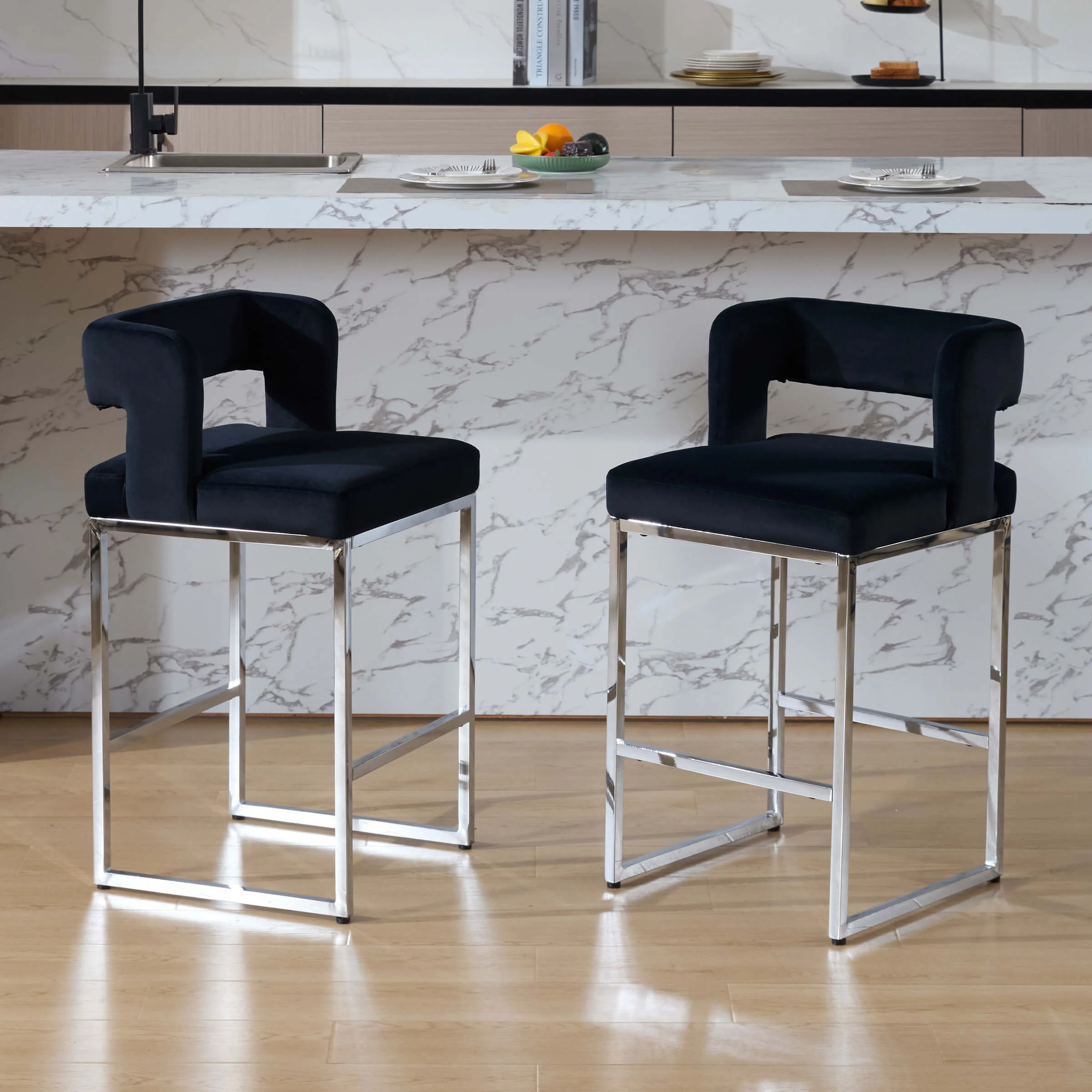 26”H Barrel Counter Stools Set of 2 - 31035CS
