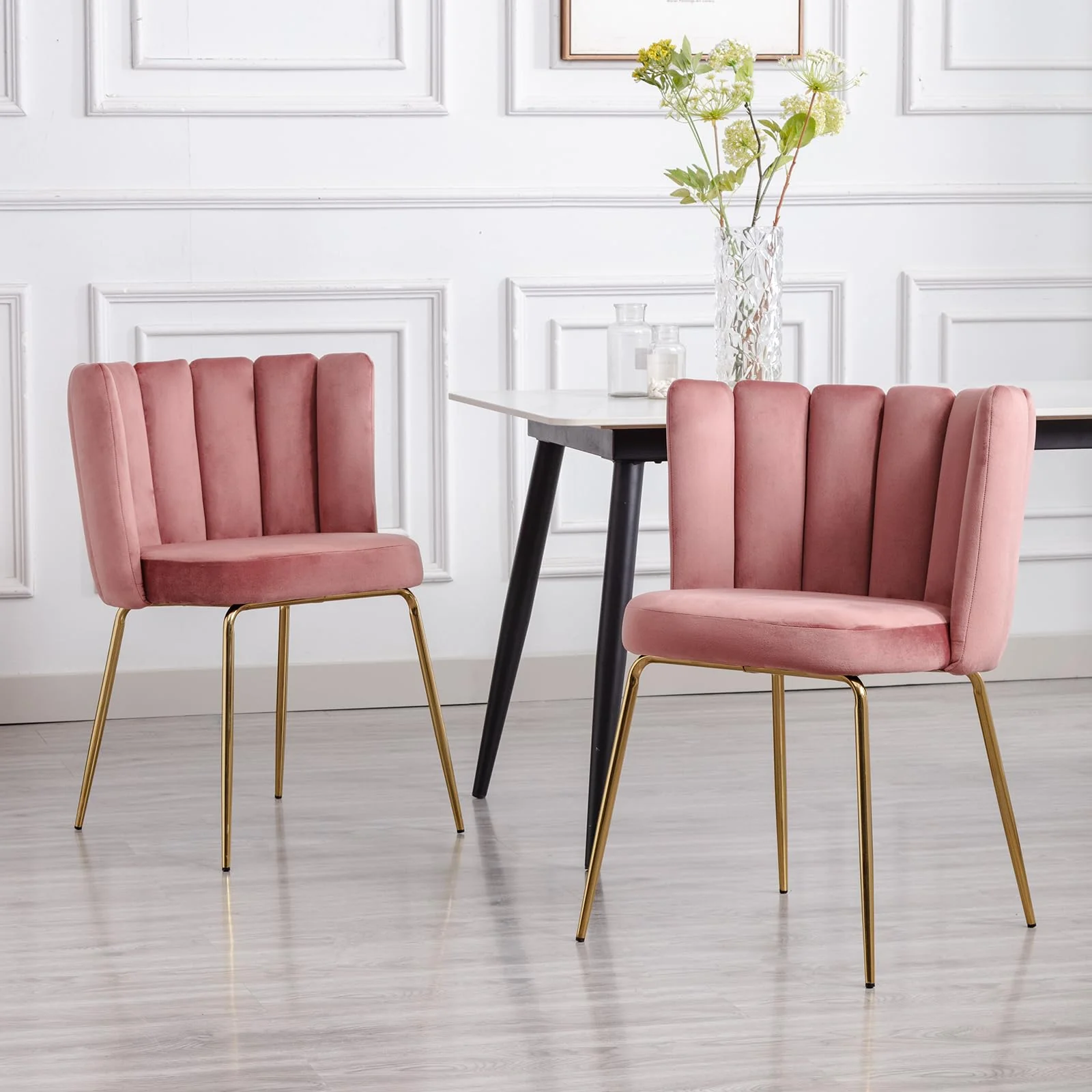 Modern Metal Legs Dining Chairs Set of 2 - 9029DC
