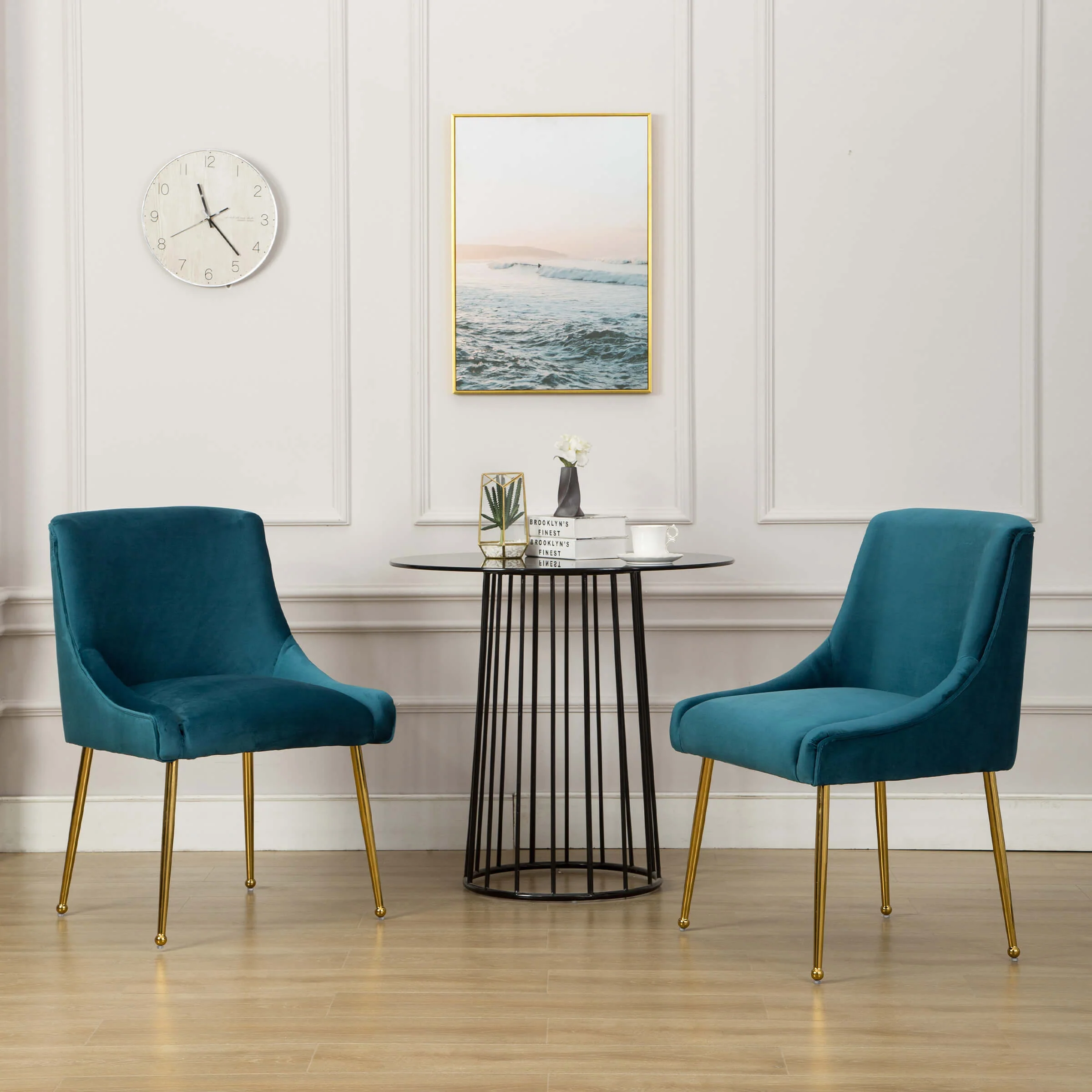 Modern Velvet Upholstered Dining Chairs Set of 2 - 1469DC