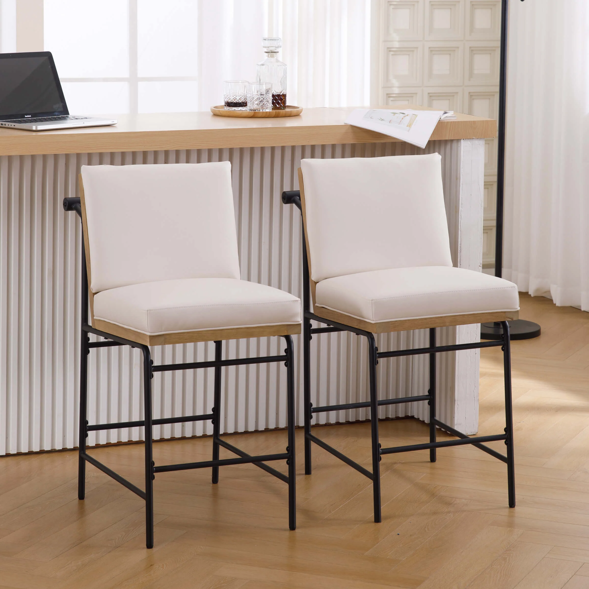 26"H Removable Cushion Counter Height Stools Set of 2 - 5734CS