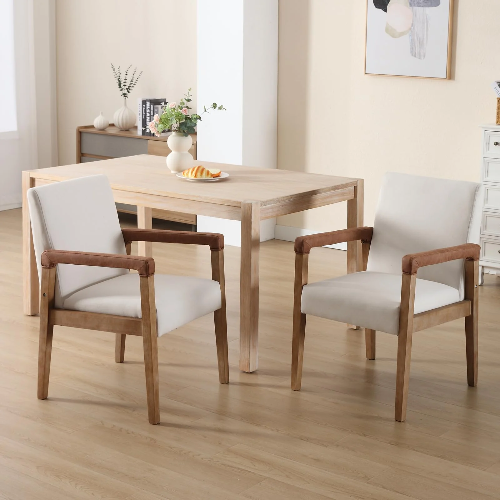 Mid Century Wood Dining Chairs Set of 2 - 1927DC