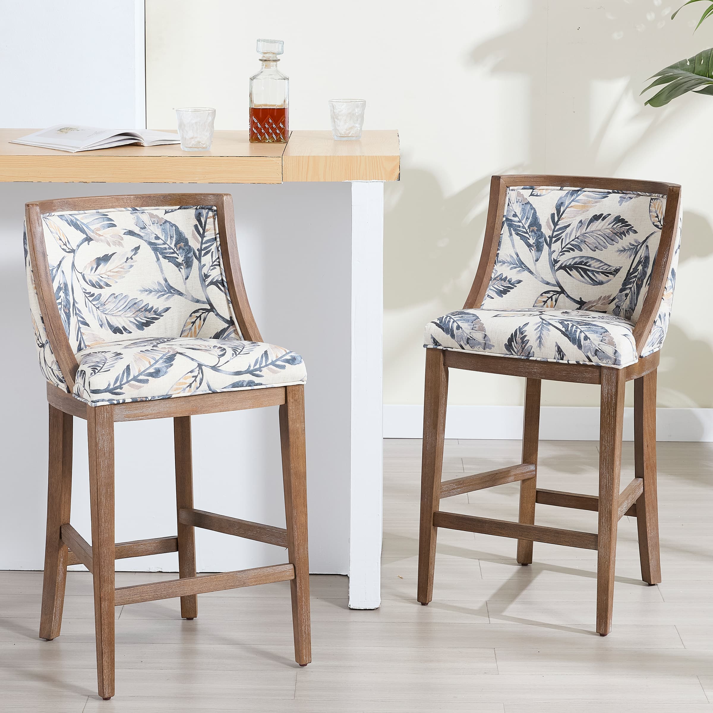 26”H Wood Counter Stools Set of 2 - 01911CS