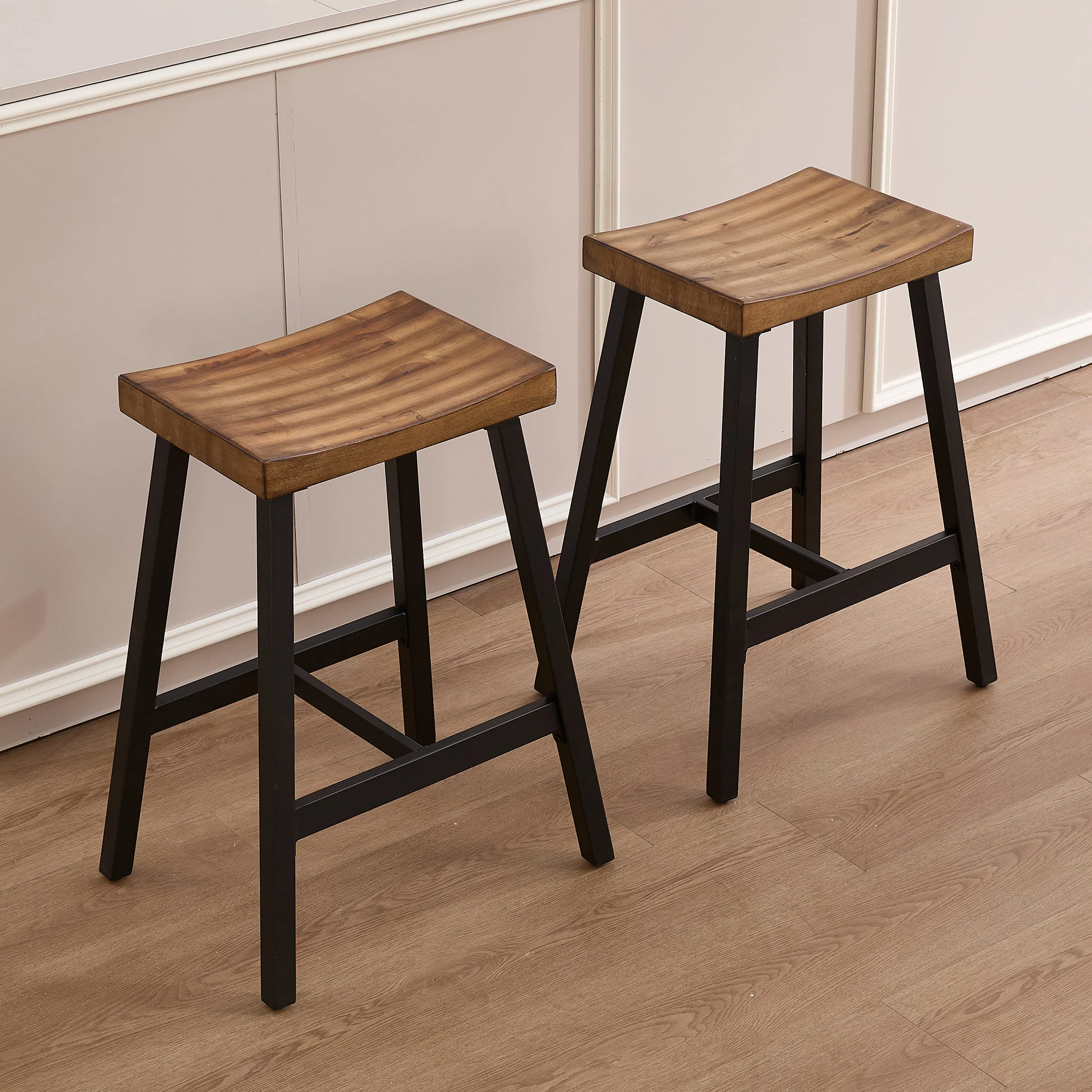 26"H Backless Wood Counter Stools - 0519CS