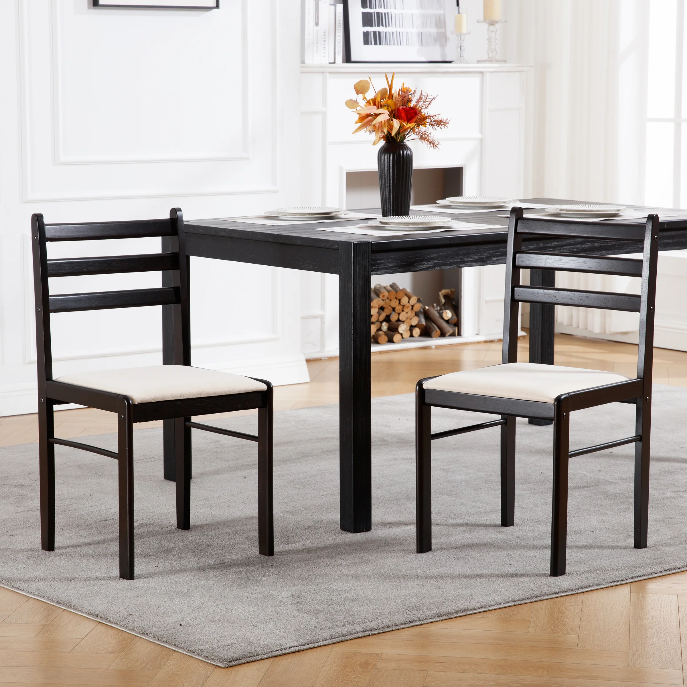 Farmhouse Armless Wooden Dining Chairs Set of 2 - 4112DC