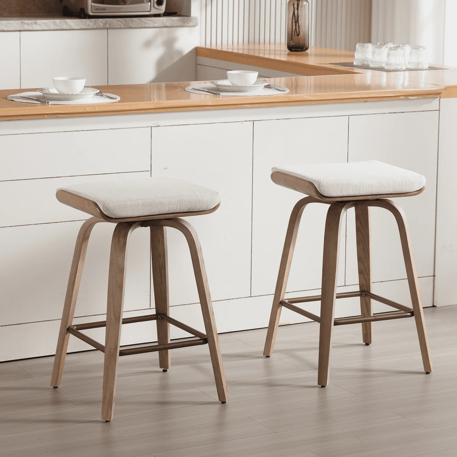26" Backless Swivel Counter Stools Set of 2 - 1710CS