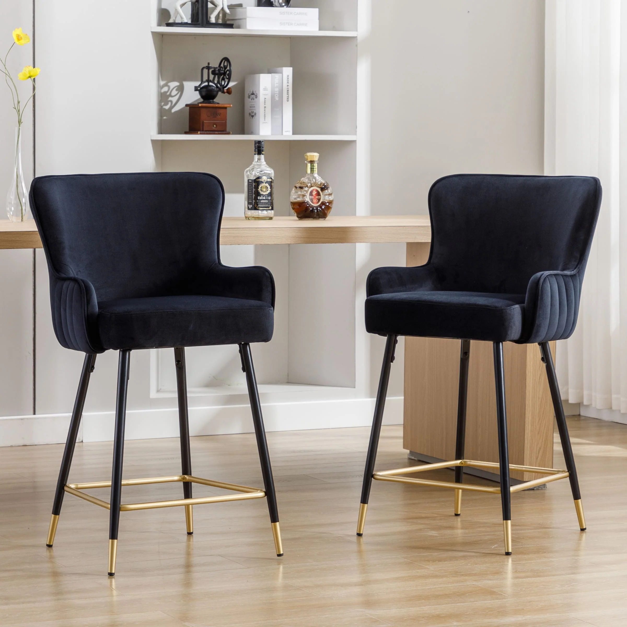 26"H & 30”H Wing Back Counter & Bar Stools Set of 2 - 80034