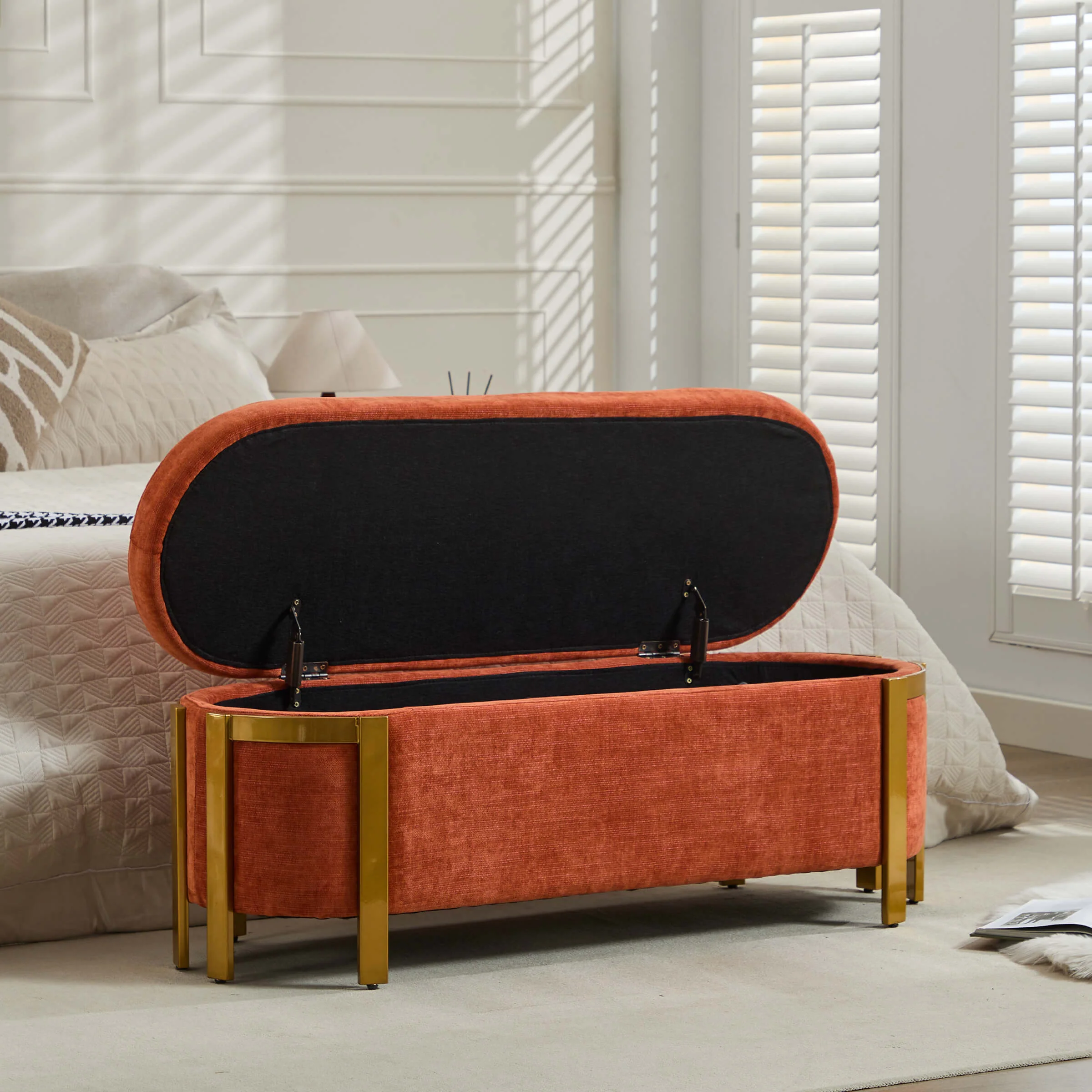 48āW Storage Bench Ottoman End of Bed - 5001BH - Image 21