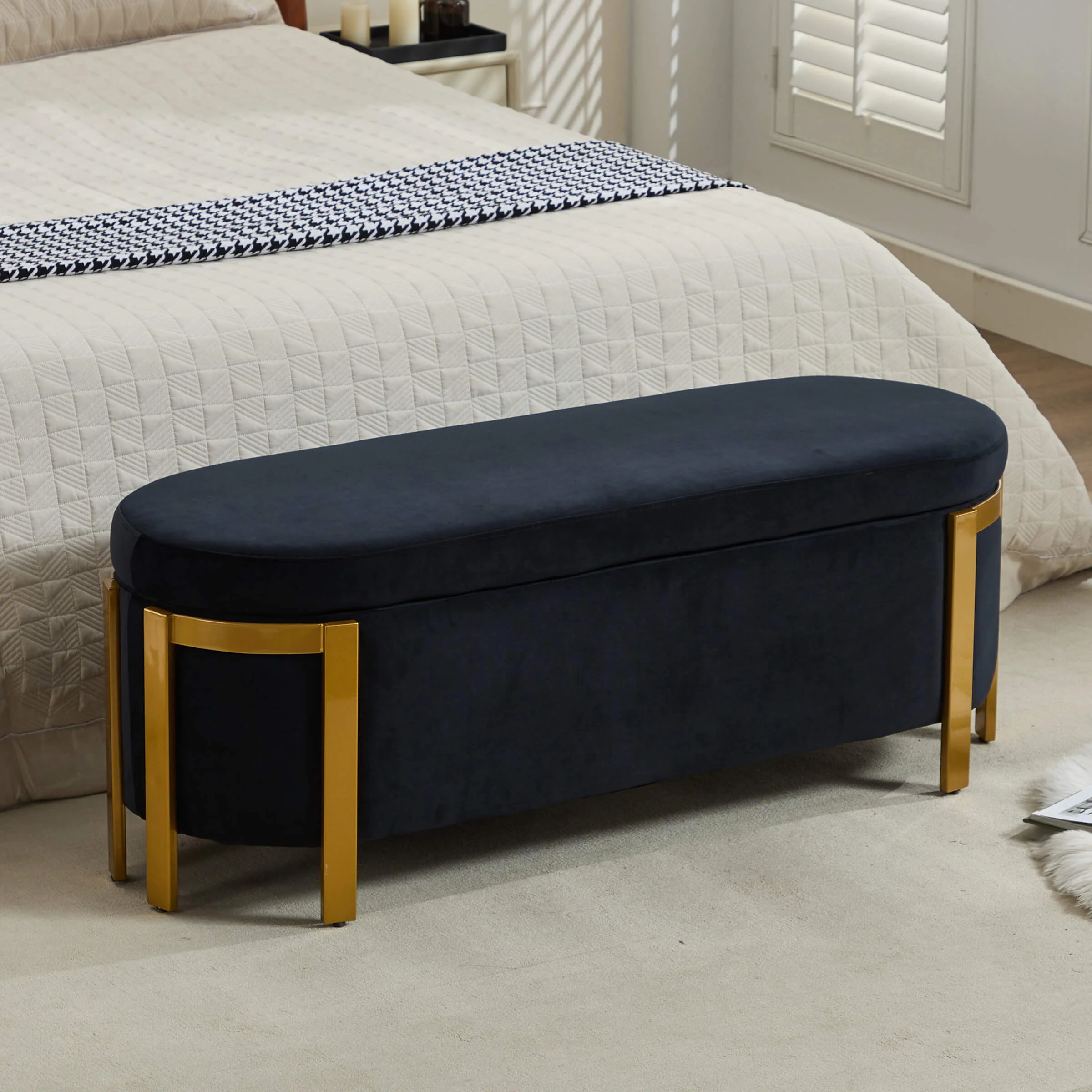 48āW Storage Bench Ottoman End of Bed - 5001BH - Image 35