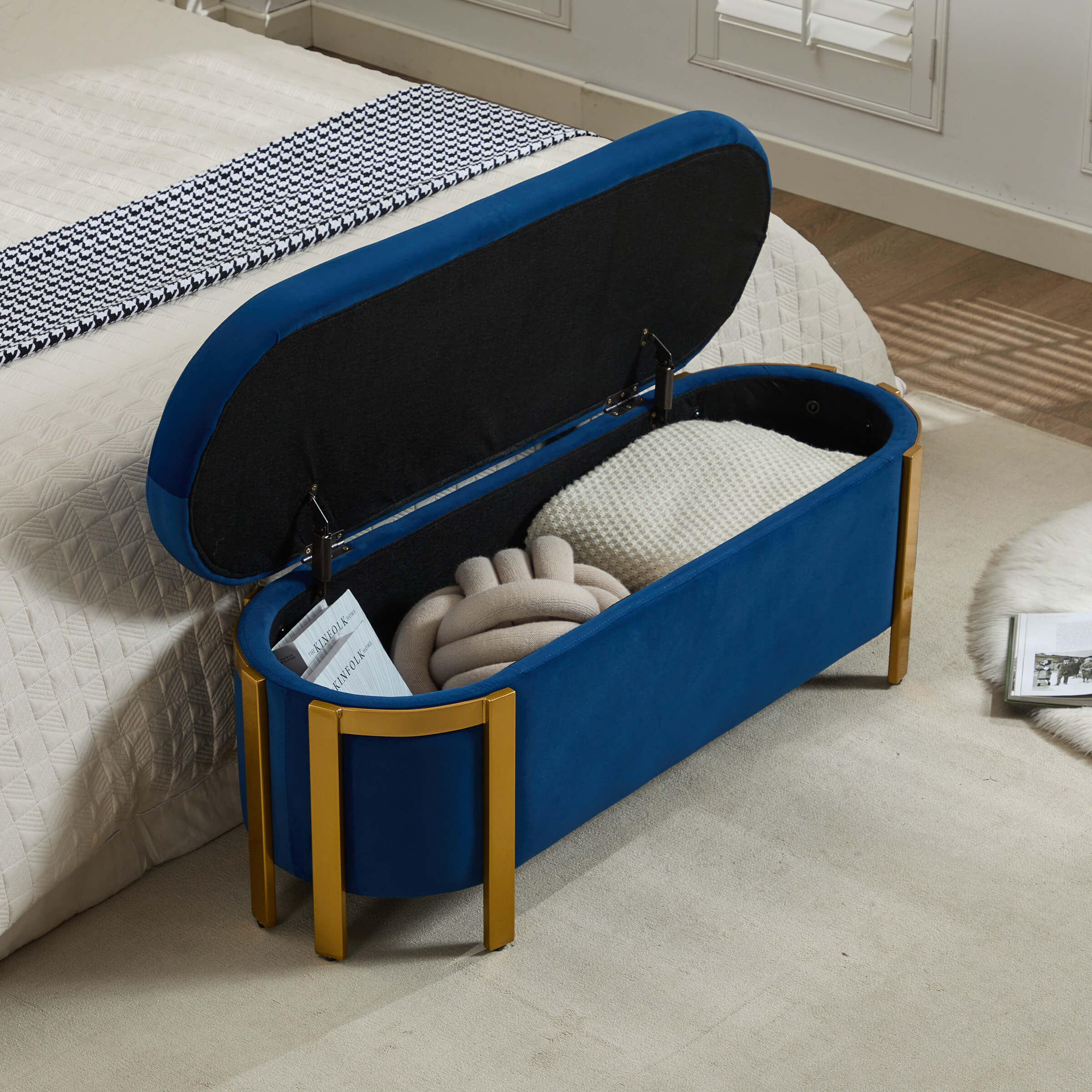 48āW Storage Bench Ottoman End of Bed - 5001BH - Image 4